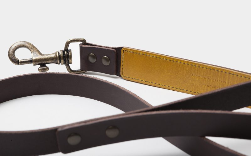 Leather Dog Leash Black