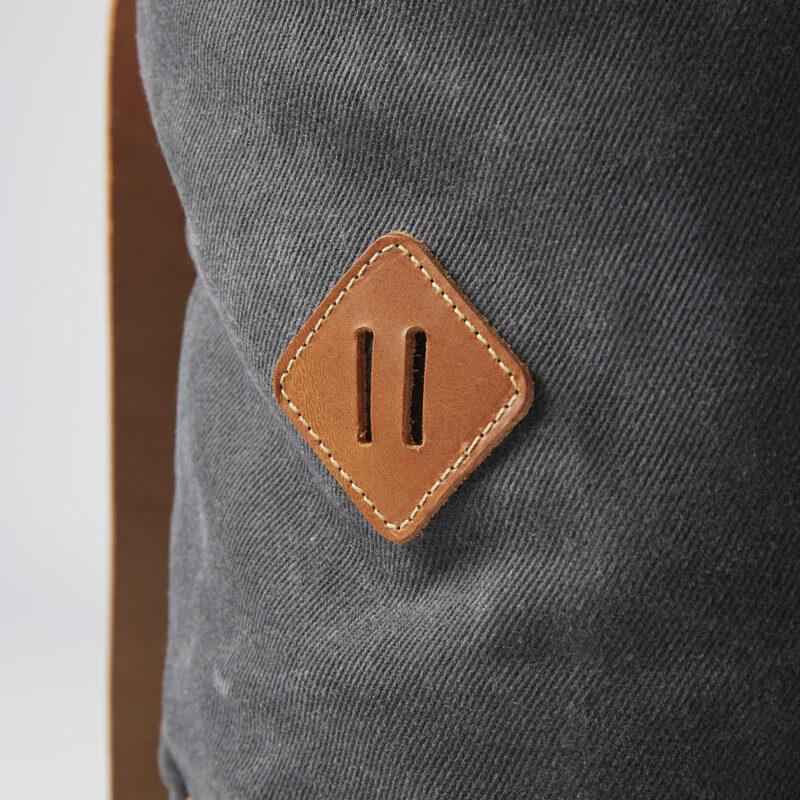 waxed canvas backpack detail