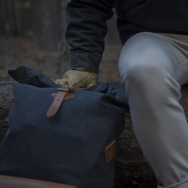 waxed canvas backpack handle