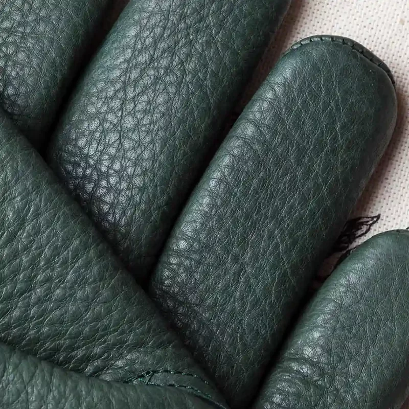 deerskin gloves green