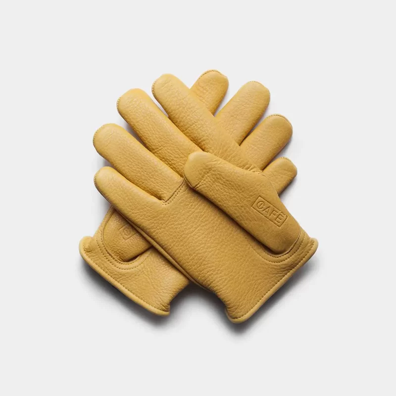 cafe racer deerskin gloves yellow