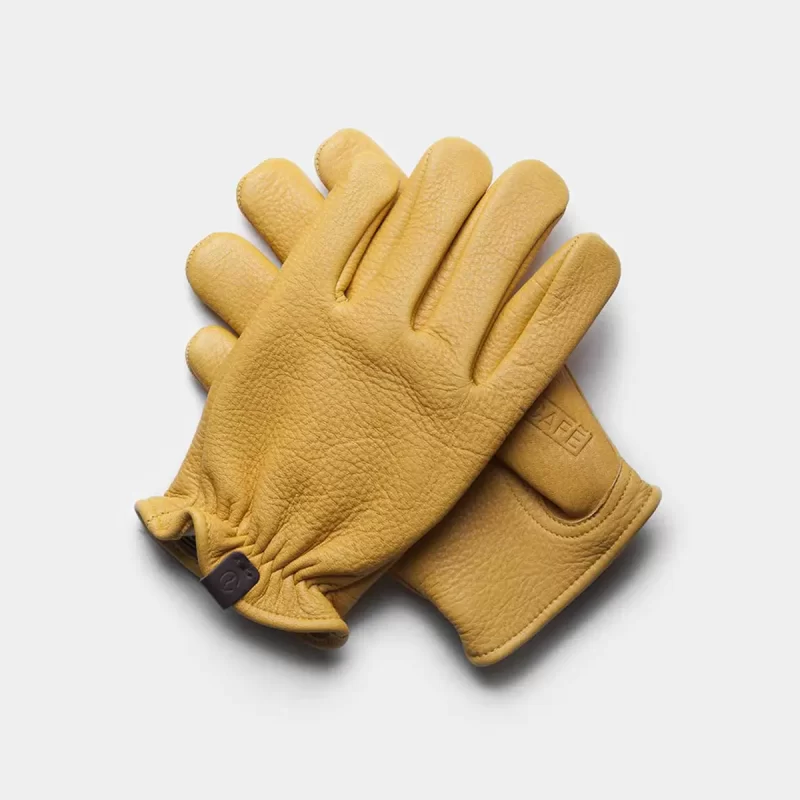 cafe racer deerskin gloves yellow