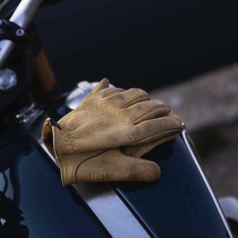 cafe racer deerskin gloves yellow