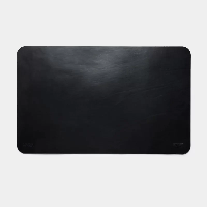 leather desk pad black