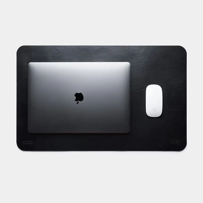 leather desk pad black