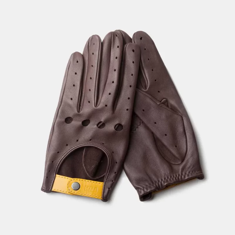 driving gloves dark brown leather