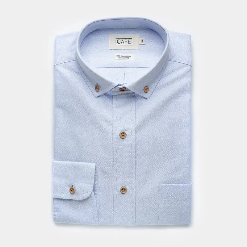 organic shirt oxford light blue