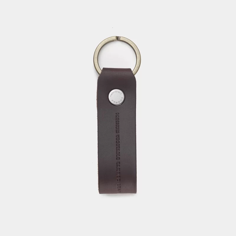 keychain leather black coffee