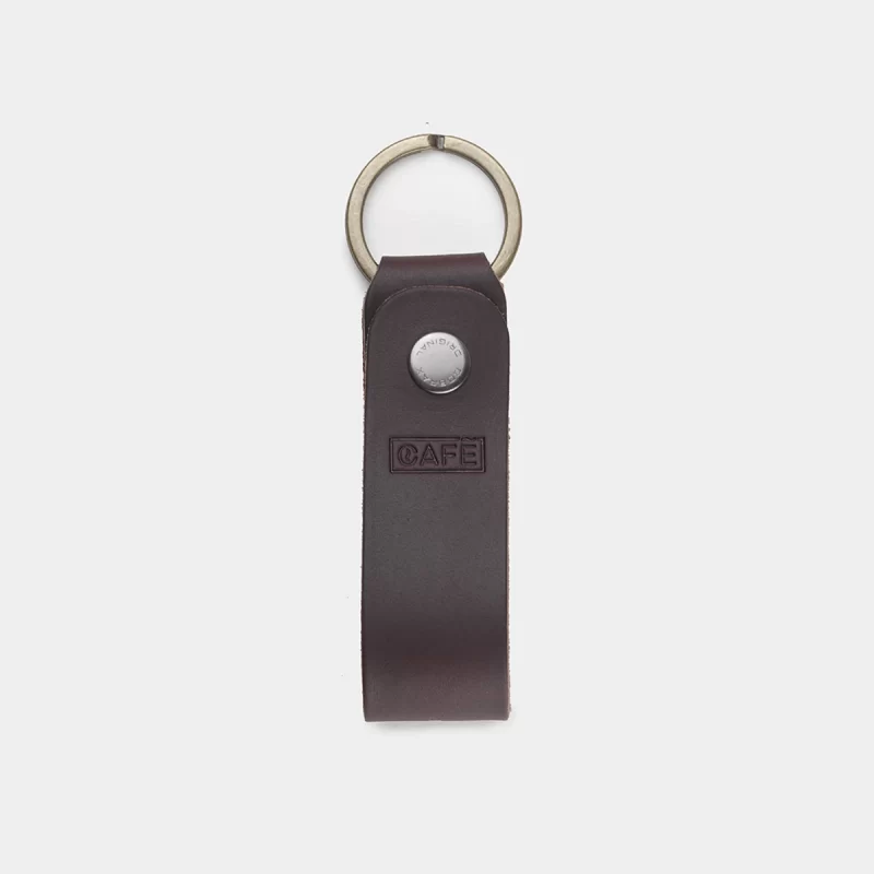 keychain leather black coffee