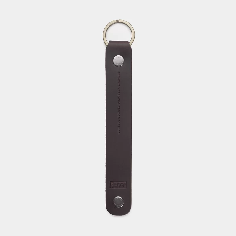 keychain leather black coffee