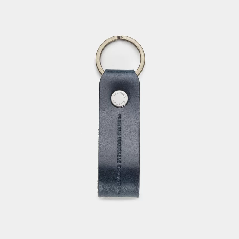 keychain leather blue