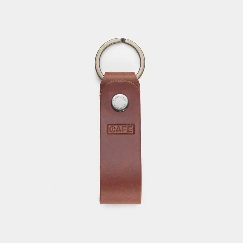 keychain leather brown