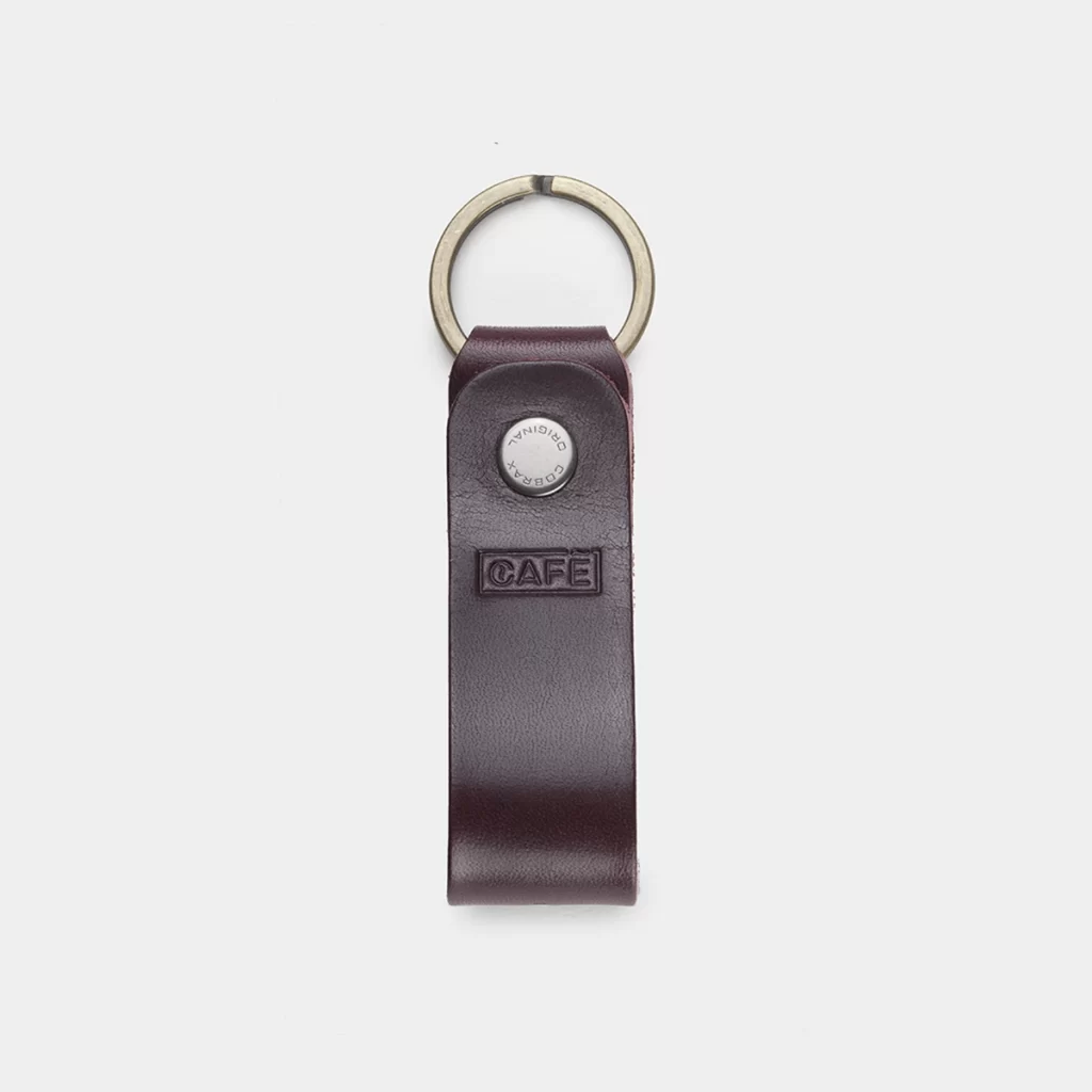 leather keychain burgundy