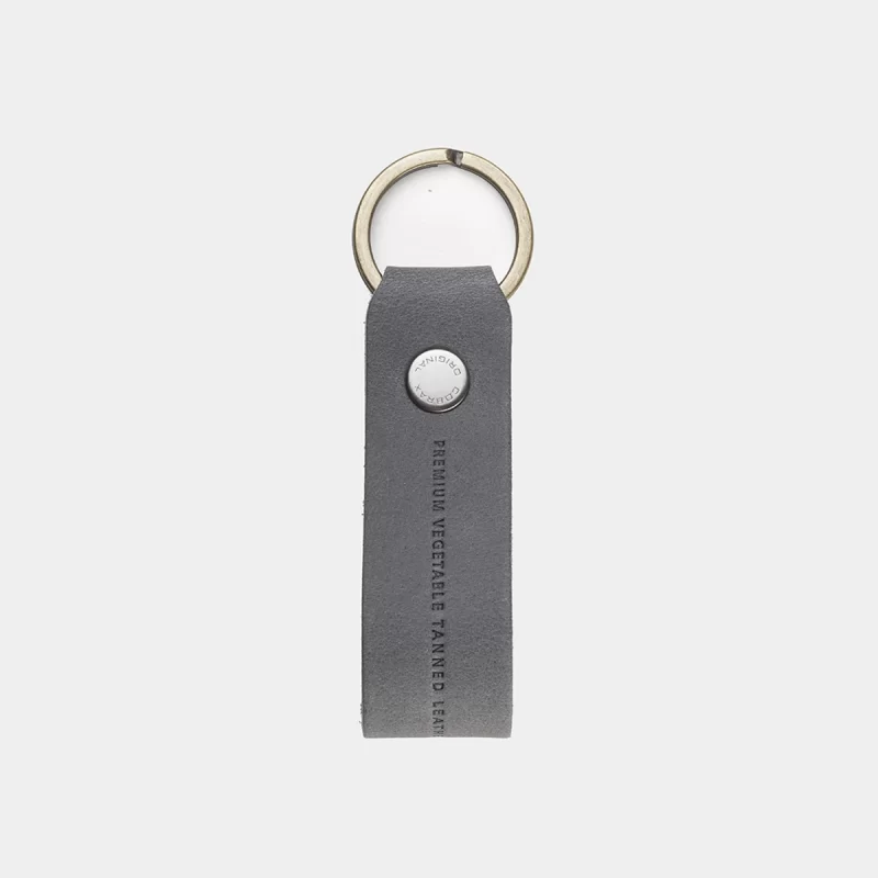 leather keychain antracita