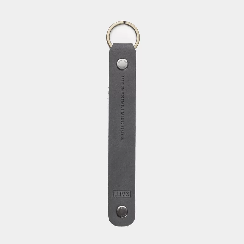 leather keychain antracita