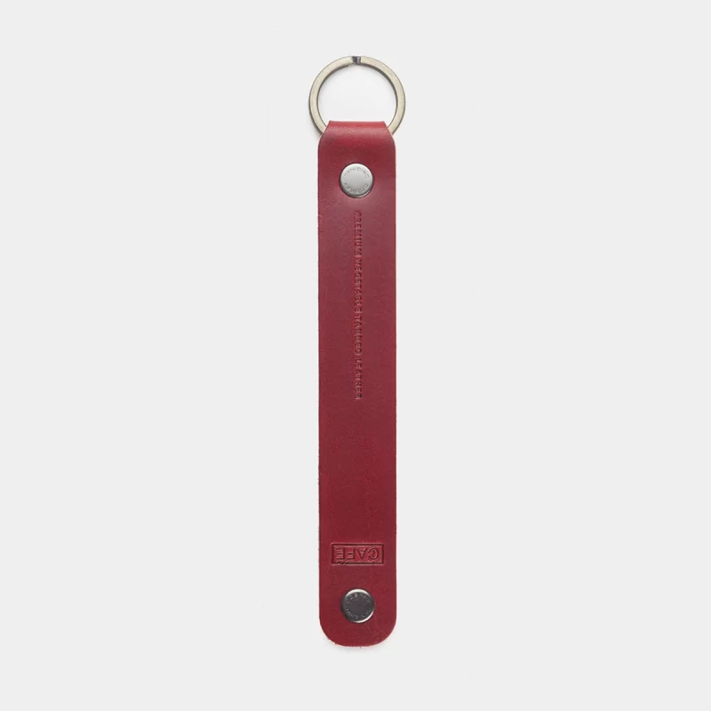 keychain leather red