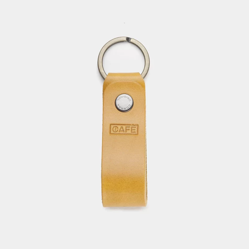 keychain leather yellow