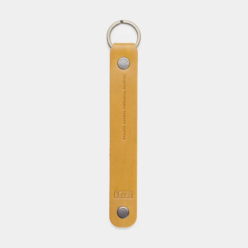 keychain leather yellow