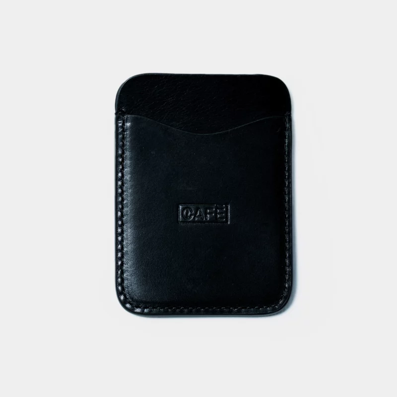 leather card holder roasted front card