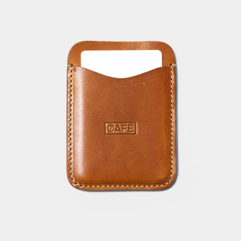 leather card holder roasted front