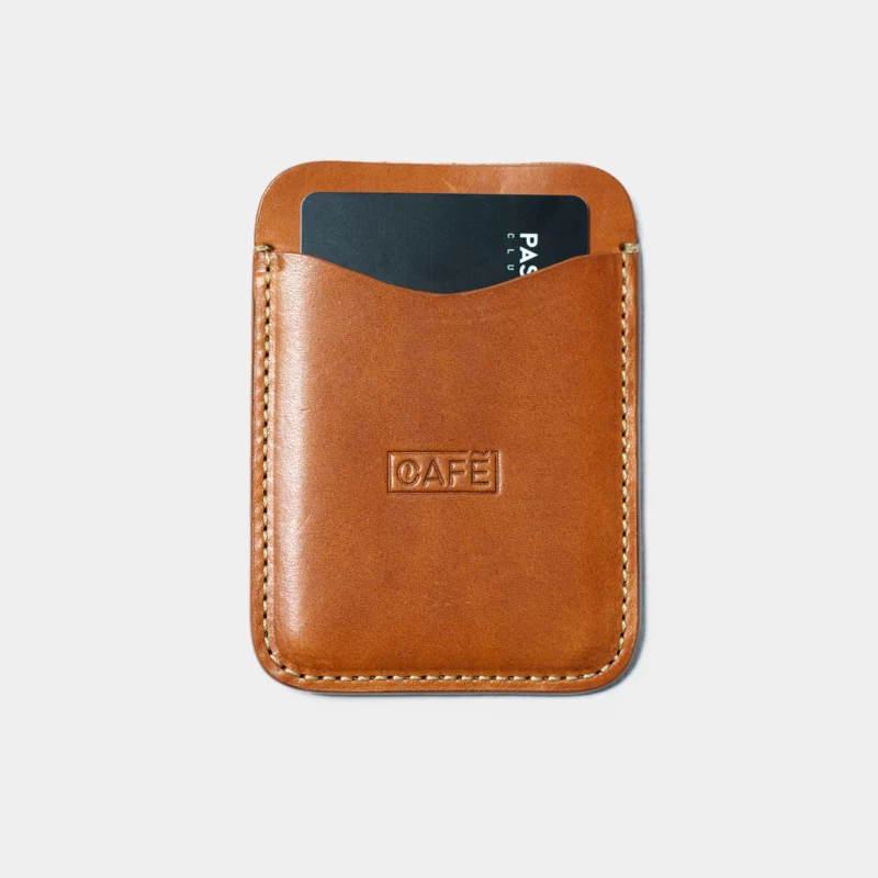 leather card holder roasted front