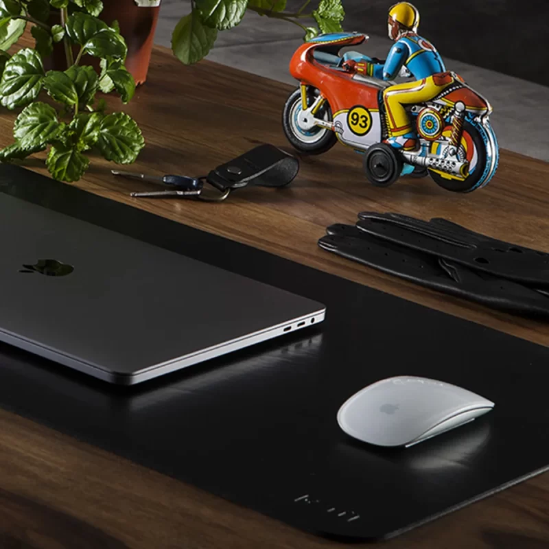 leather desk pad black