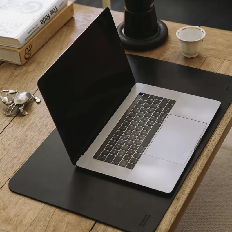 leather desk pad black