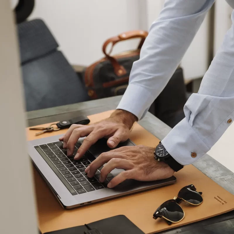 leather desk pad natural