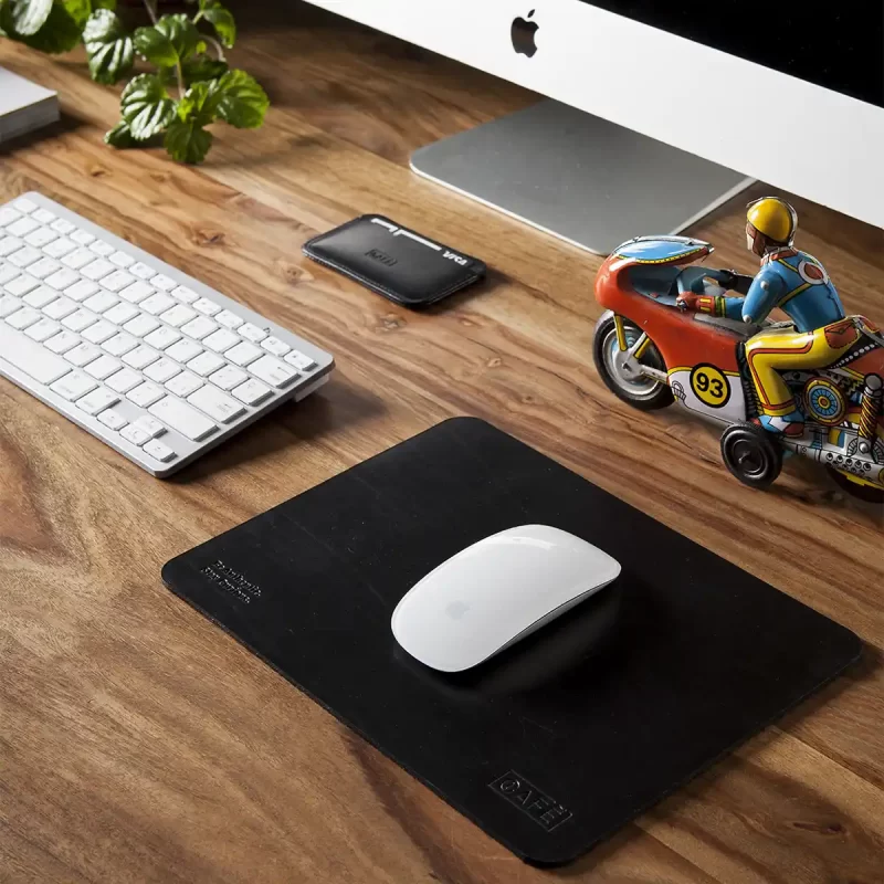 leather mouse pad black