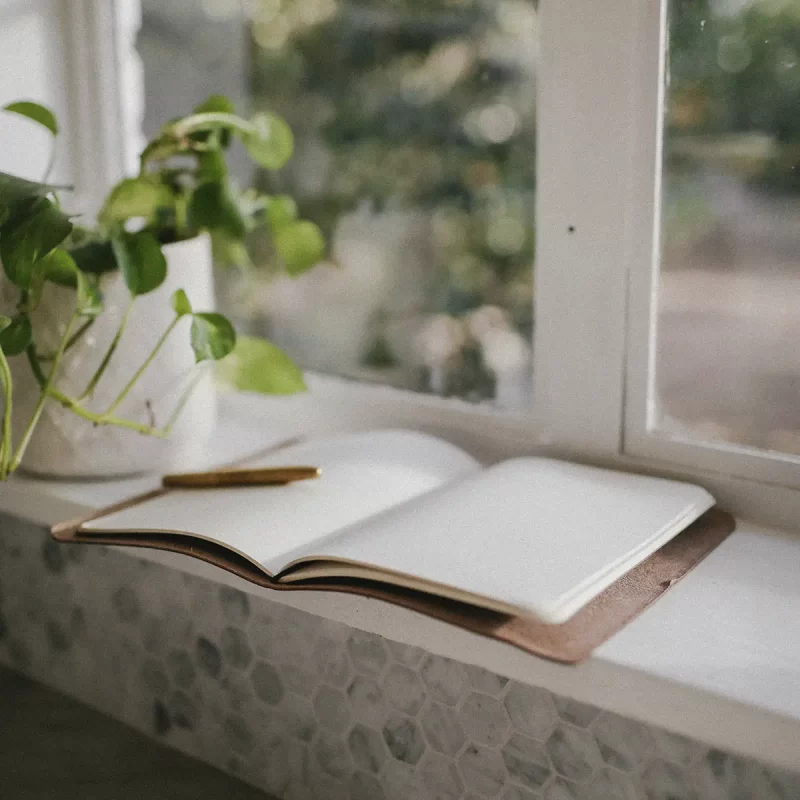 leather travel notebook paper