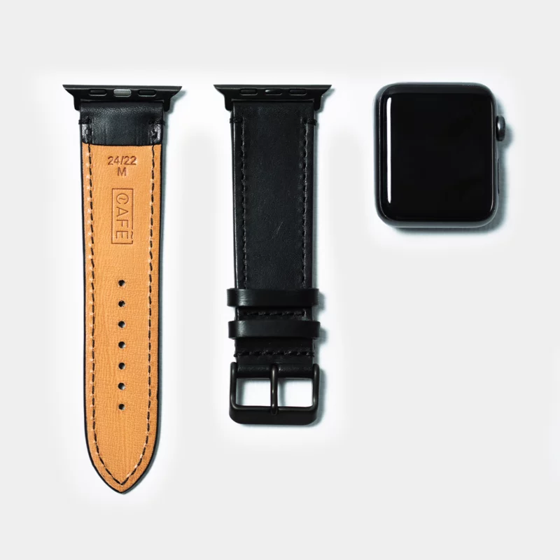 leather iwatch strap in black