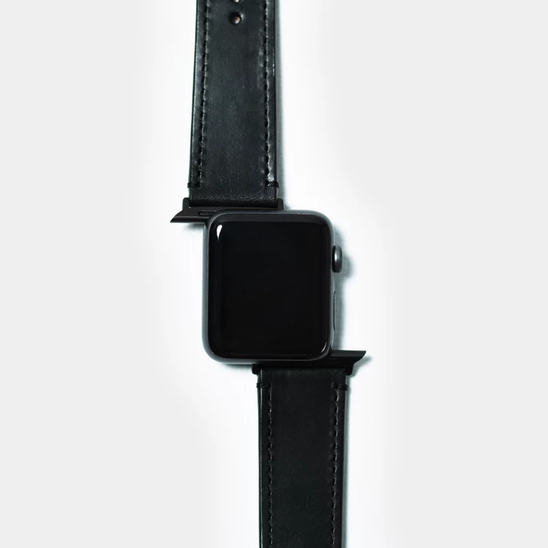 leather iwatch strap in black