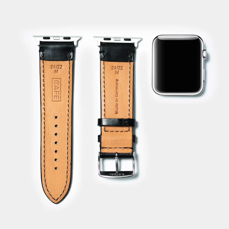 leather iwatch strap in black