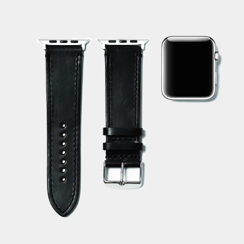 leather iwatch strap in black