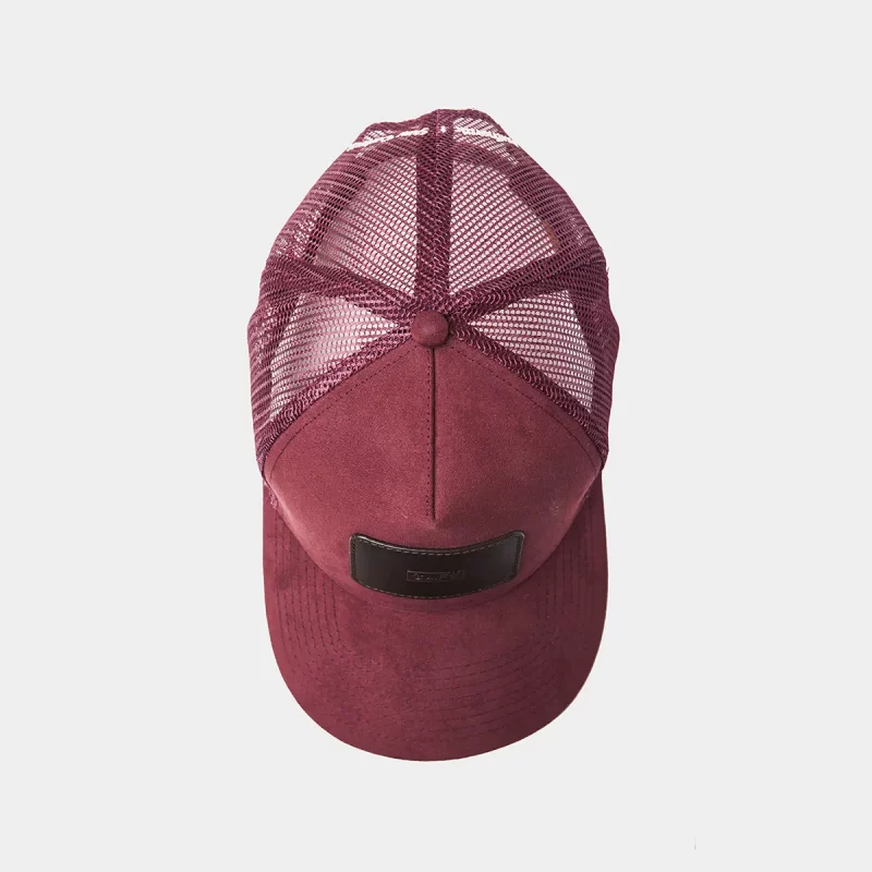 suede mesh cap burgundy spicy mustard