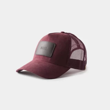 suede mesh cap burgundy dark brown