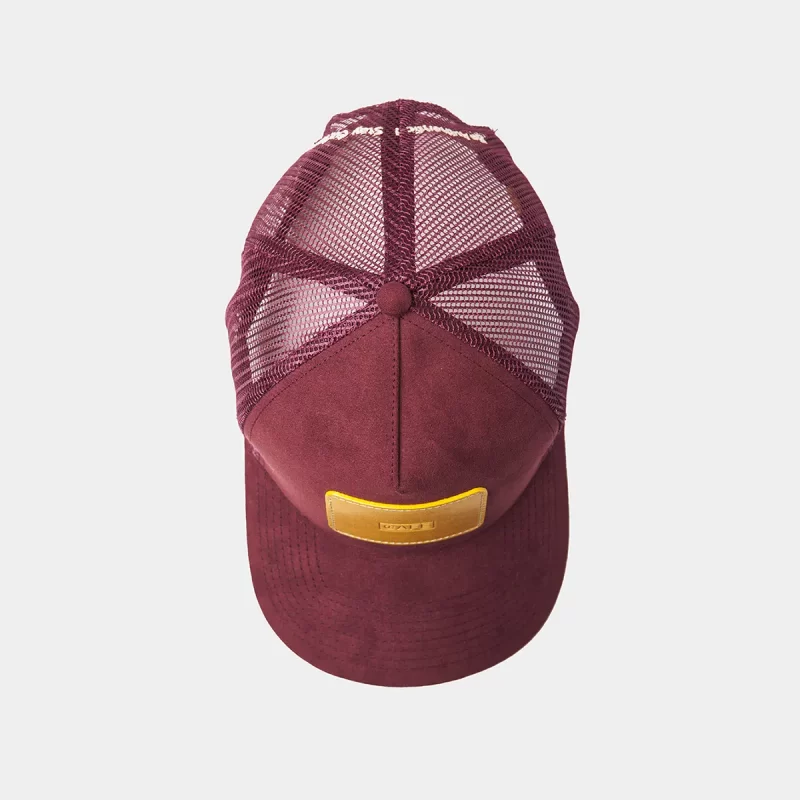 suede mesh cap burgundy spicy mustard