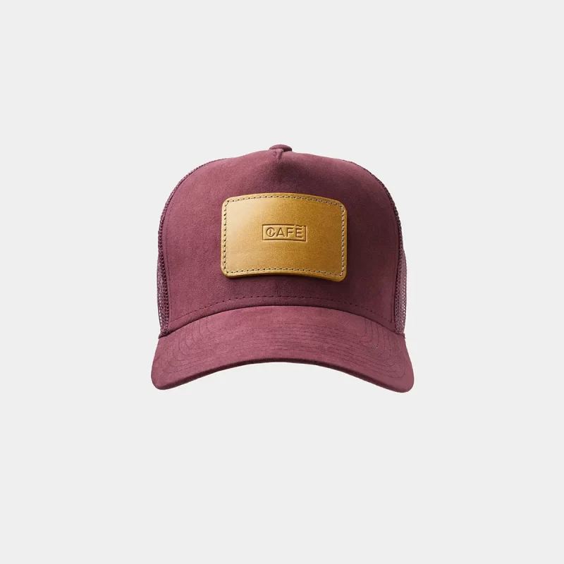 suede mesh cap burgundy spicy mustard