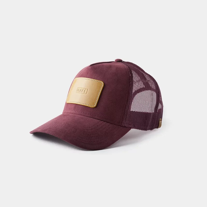 suede mesh cap burgundy spicy mustard