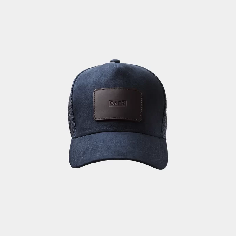 suede mesh cap navy dark brown