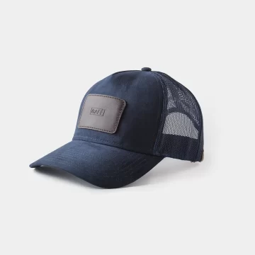 suede mesh cap navy dark brown