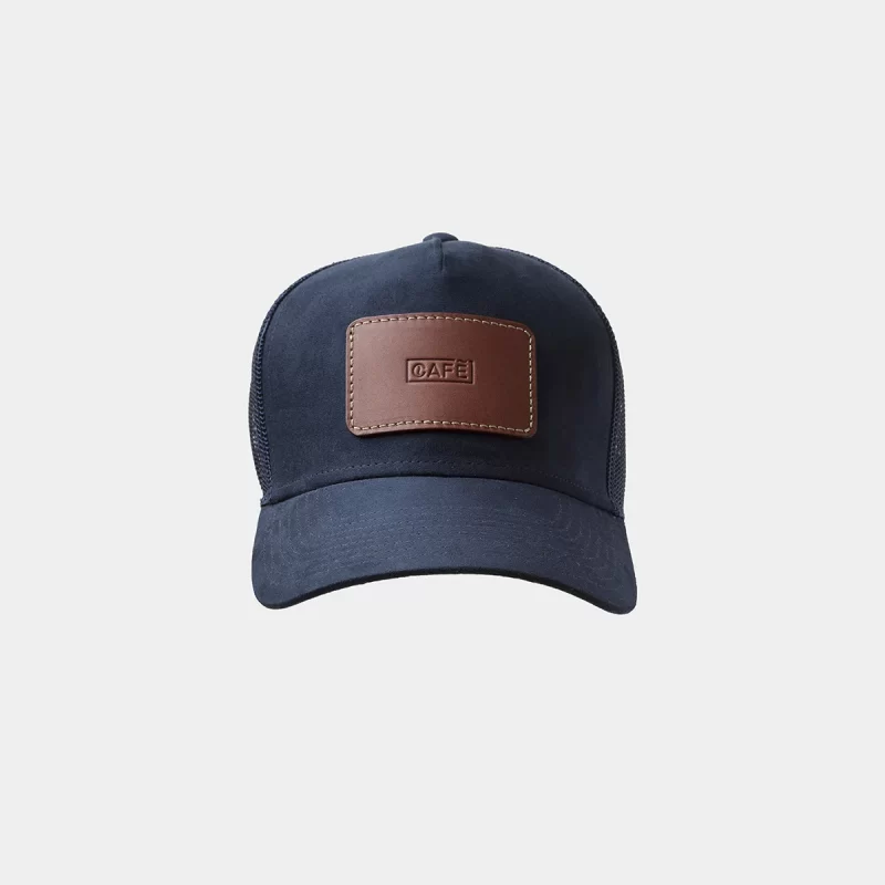 suede mesh cap navy brown