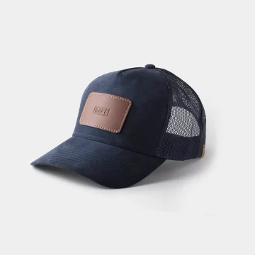 suede mesh cap navy brown