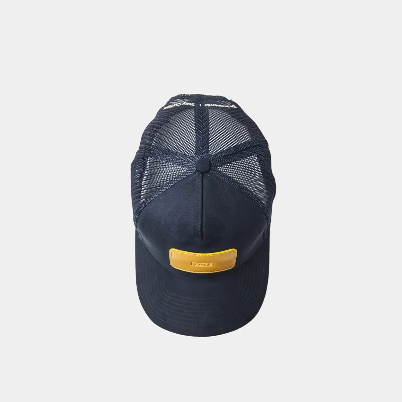 suede mesh cap navy spicy mustard