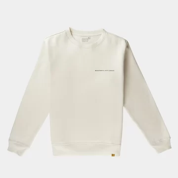 White sweatshirt made in Portugal with 100% organic cotton