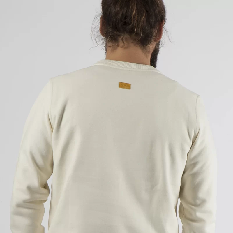 White sweatshirt made in Portugal with 100% organic cotton