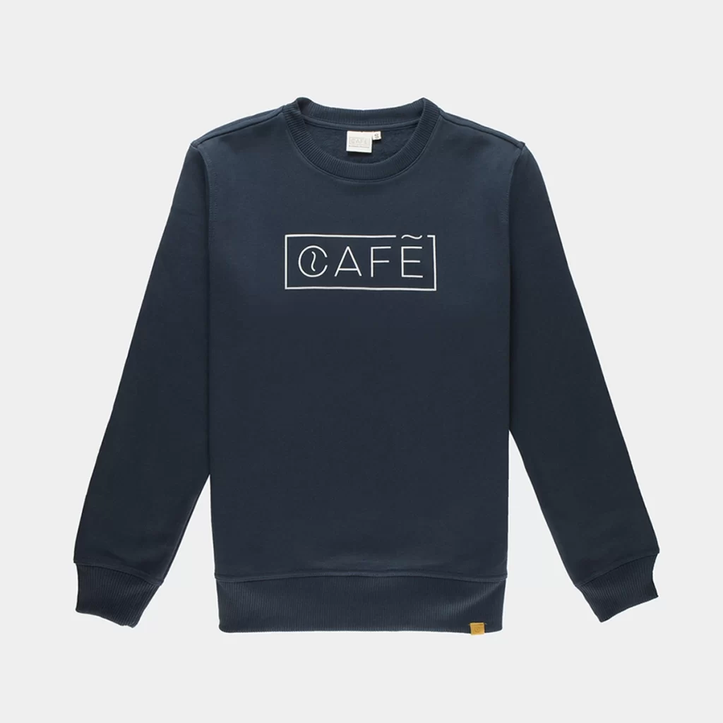 Organic cotton swaetshirt blue CAFÉ logo