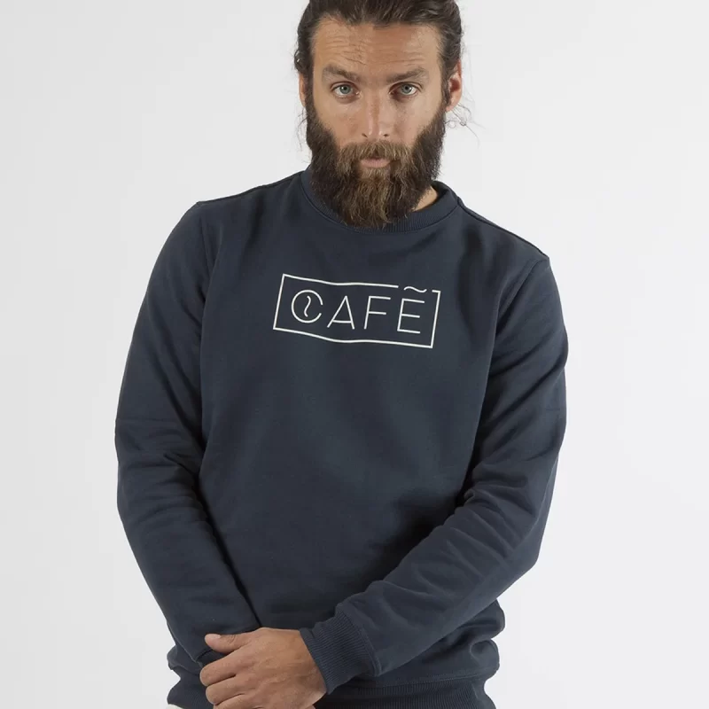 Organic cotton swaetshirt blue CAFÉ logo