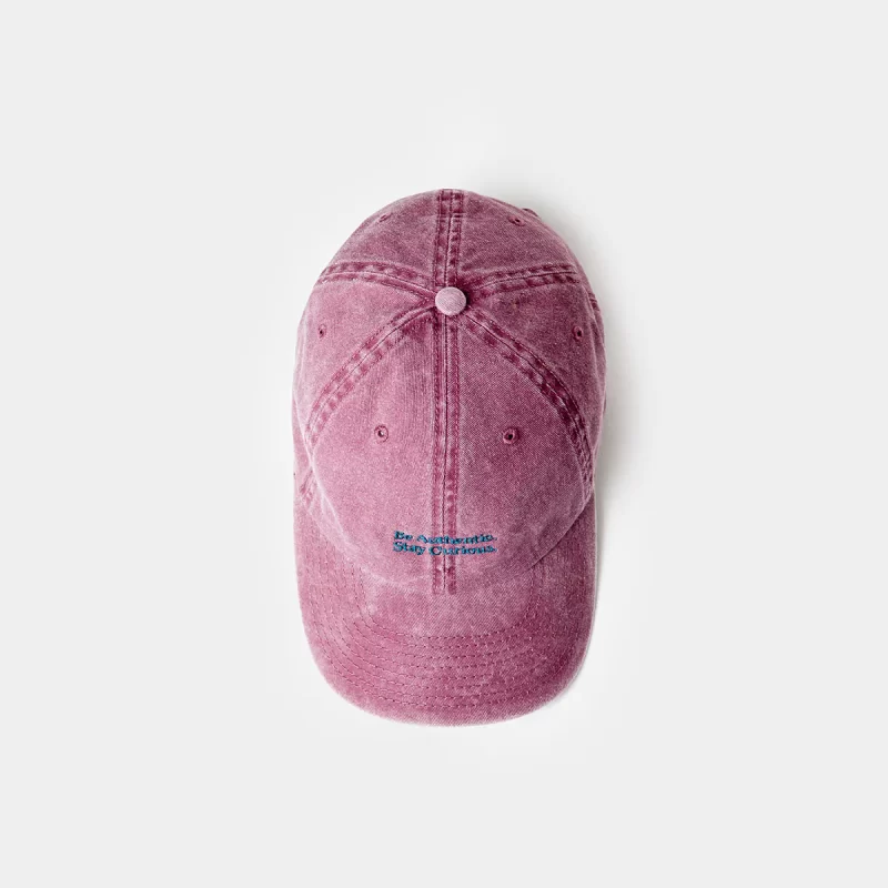 Washed Cap Burgundy "Be Authentic" signature