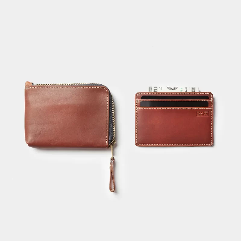 leather wallet brown open